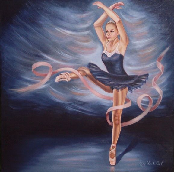 Painting titled "Ballerine en folie" by Marie-Claude Arel, Original Artwork