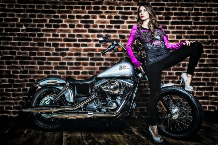 Photography titled "Motorcycle Girl" by William Attard Mccarthy, Original Artwork, Digital Photography