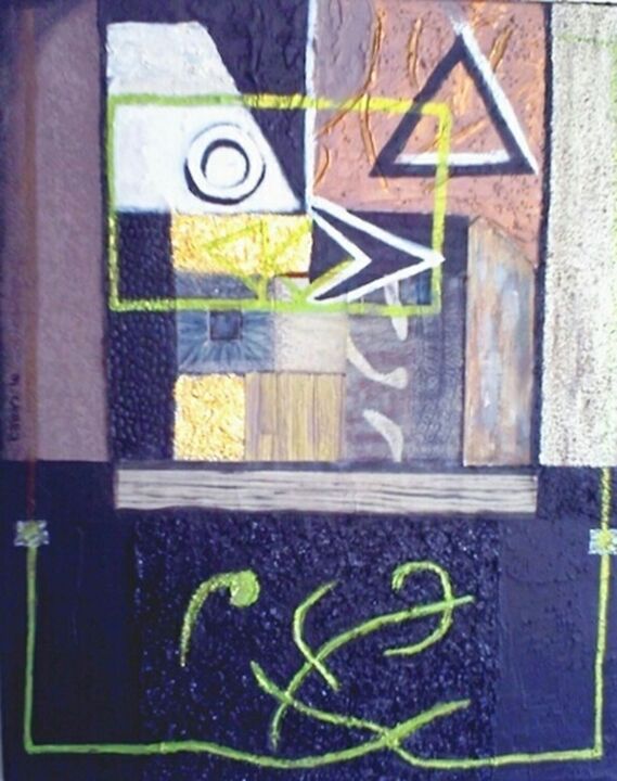 Painting titled "abstraction-geometr…" by Mcerea, Original Artwork, Acrylic