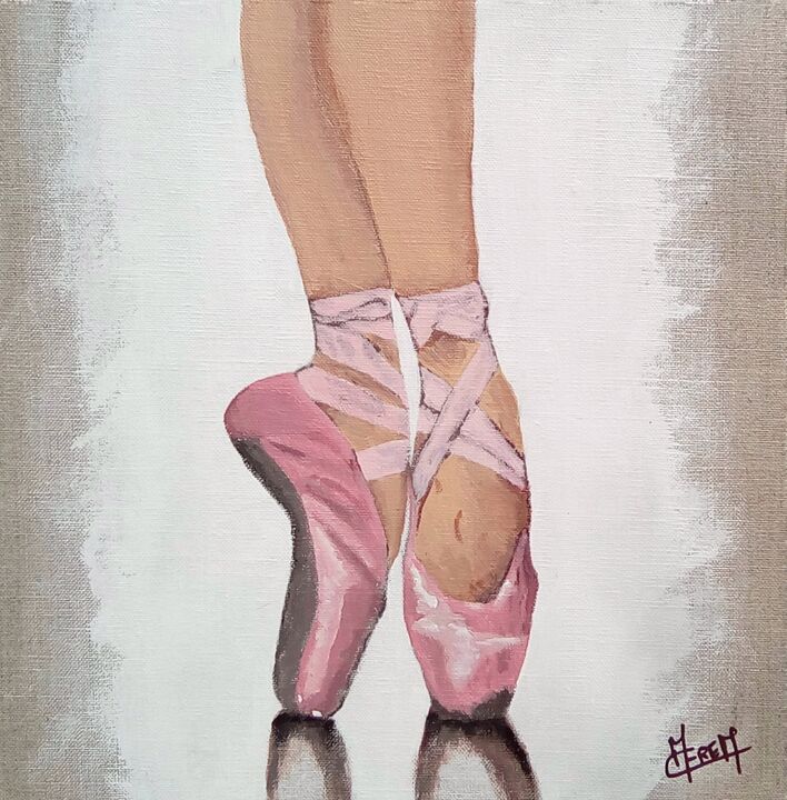 Painting titled "Pointes" by Mcerea, Original Artwork, Acrylic