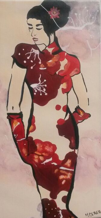 Painting titled "GEISHA" by Mcerea, Original Artwork, Acrylic