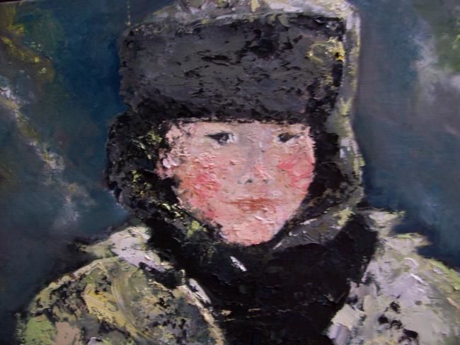 Peinture intitulée "Arnauld, hiver 1992" par Christine Fric, Œuvre d'art originale, Huile