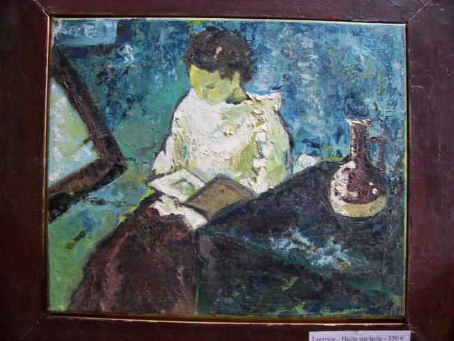 Peinture intitulée "Lectrice" par Christine Fric, Œuvre d'art originale