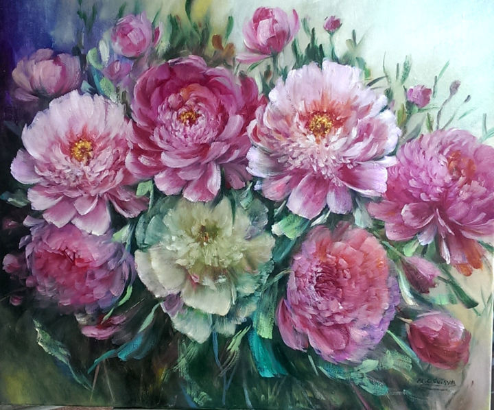 Painting titled "piv57.jpg" by Chrispaint-Flowers, Original Artwork, Oil