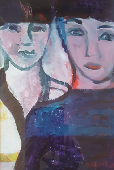 Malerei mit dem Titel "PORTRAIT" von Mchartrie, Original-Kunstwerk, Acryl Auf Karton montiert