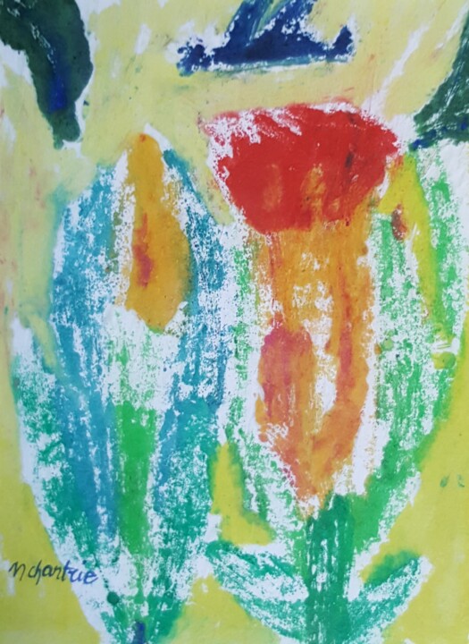 Printmaking titled "IMPRESSION FLEURS" by Mchartrie, Original Artwork, Monotype