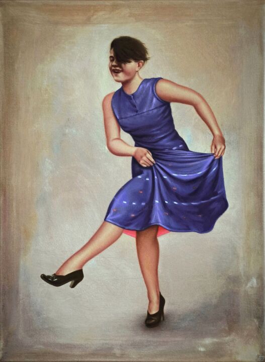 Ζωγραφική με τίτλο "Beim Tanz (dancing…" από Marcel Heinze, Αυθεντικά έργα τέχνης, Λάδι