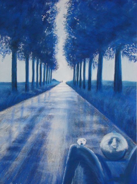 Drawing titled "route" by Martine Cart-Lamy, Original Artwork