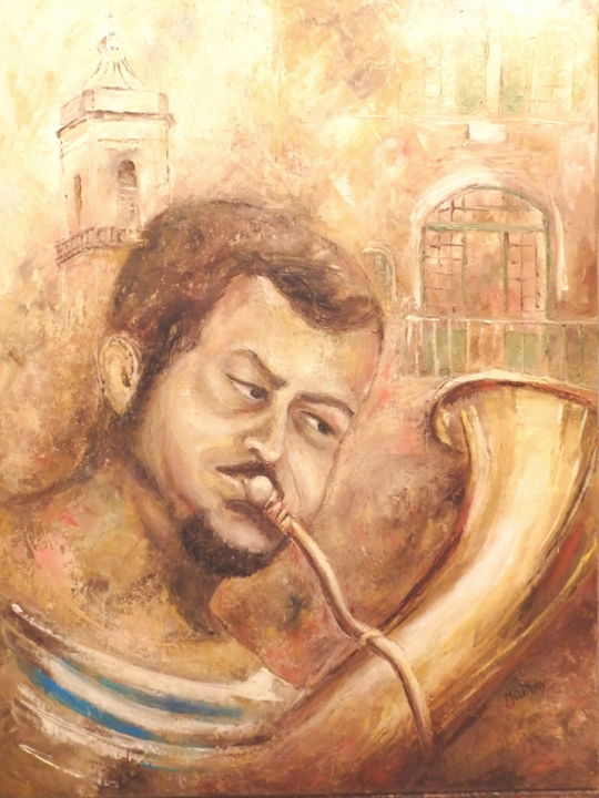 Painting titled "Boby Lapointe à Péz…" by Matray Marie-Christine, Original Artwork