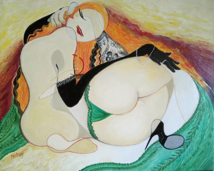 Pintura titulada "variante erotique -…" por Matray Marie-Christine, Obra de arte original