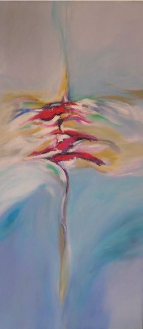 Painting titled "abstract-7" by Marie Claude Mauffrey, Original Artwork, Oil