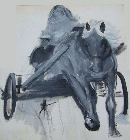 Painting titled "le galop" by Martine Chatain Ottelé, Original Artwork, Oil