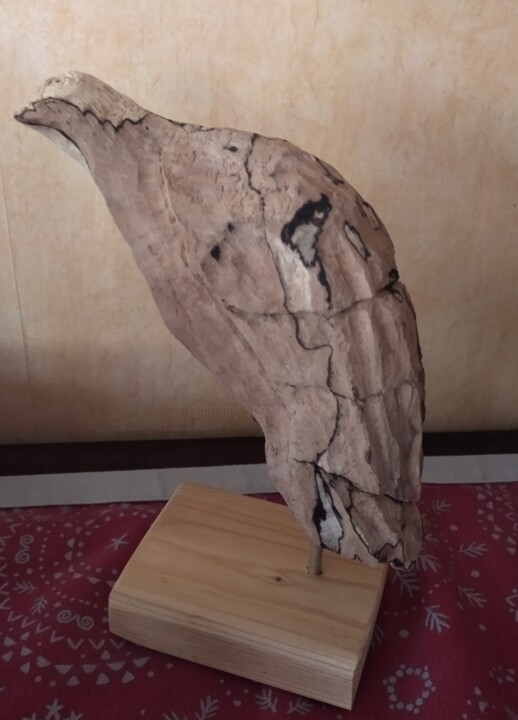 Sculpture titled "l'oiseau" by Martine Chatain Ottelé, Original Artwork, Wood