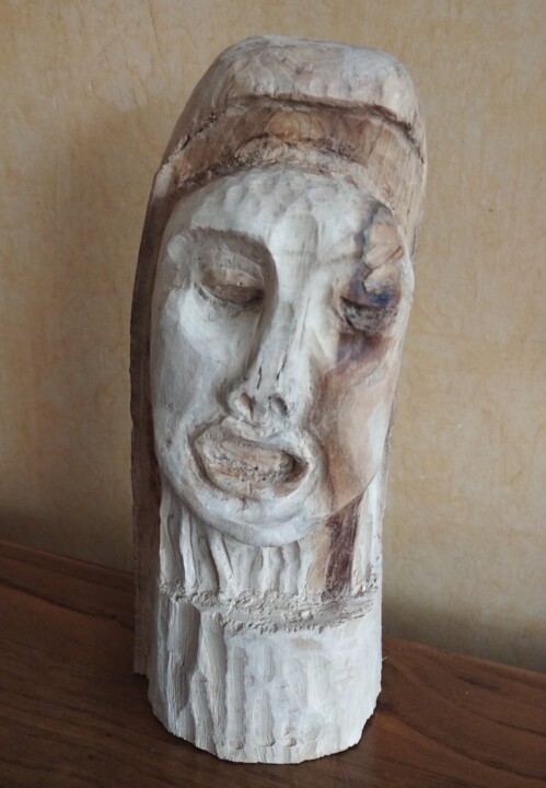 Sculpture intitulée "la blessure" par Martine Chatain Ottelé, Œuvre d'art originale, Bois