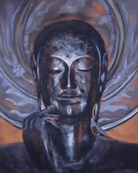 Schilderij getiteld "bouddha" door Mc Palcowski, Origineel Kunstwerk, Pastel