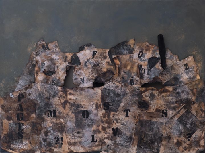 Peinture intitulée "Les mots oubliés" par Mck, Œuvre d'art originale, Huile Monté sur Châssis