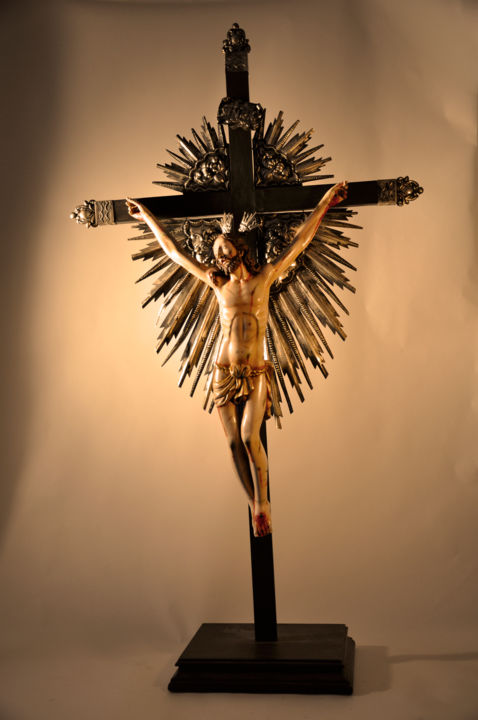 Skulptur mit dem Titel "Cristo" von Carolina Silva, Original-Kunstwerk, Holz