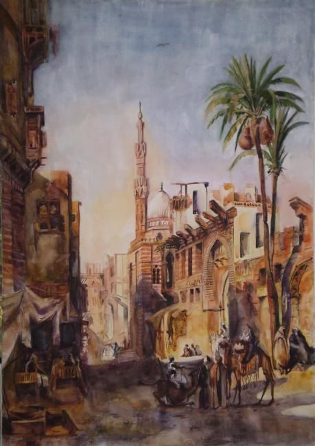 Painting titled "Каир" by Наталья Журихина, Original Artwork