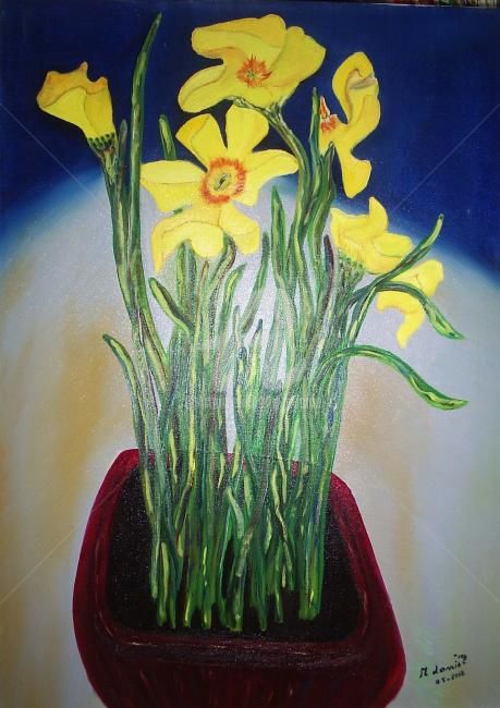 Картина под названием "Iris" - Mdaniel, Подлинное произведение искусства, Масло