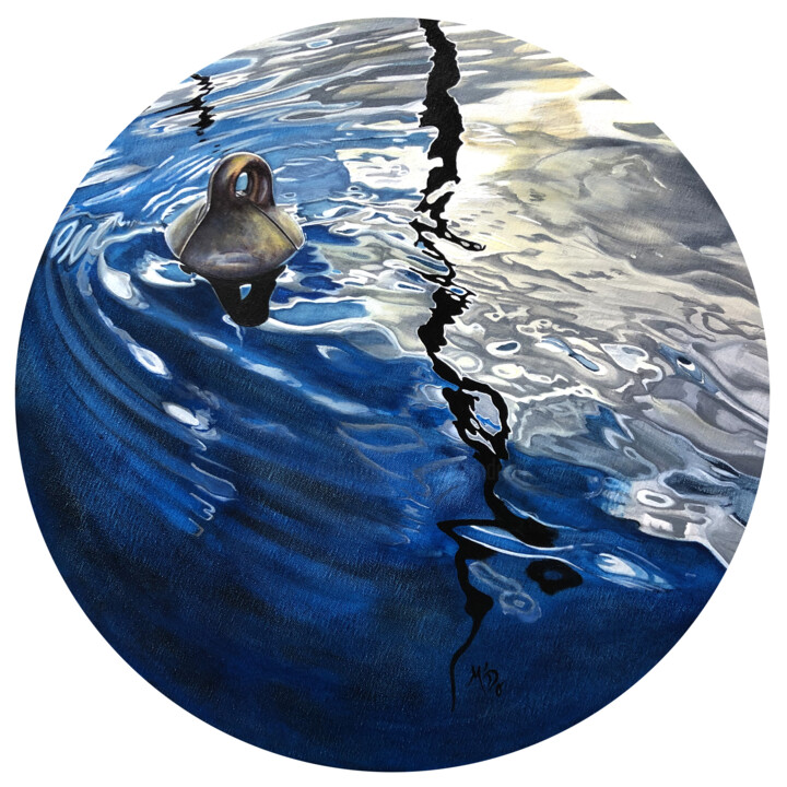 Peinture intitulée "Une bouée dans le c…" par M'Do, Œuvre d'art originale, Acrylique Monté sur Châssis en bois