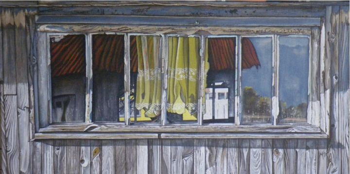 Peinture intitulée "Un coin de cabane IV" par M'Do, Œuvre d'art originale, Acrylique