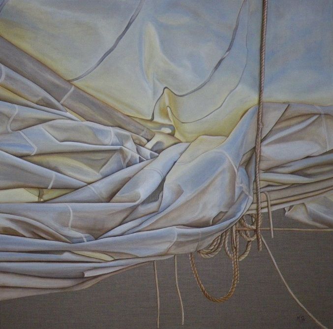 Painting titled "grand voile" by M'Do, Original Artwork, Oil