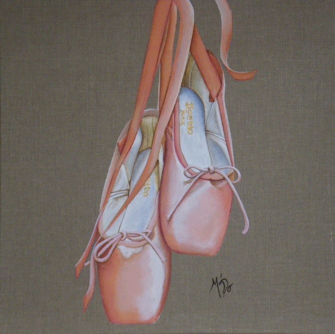 Painting titled "pointes roses" by M'Do, Original Artwork, Acrylic