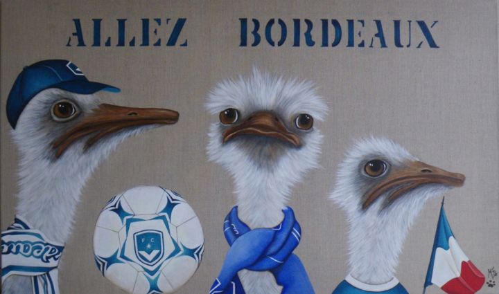 Painting titled "Allez,Bordeaux" by M'Do, Original Artwork, Acrylic