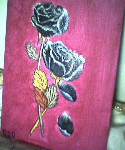 Pintura titulada "Les roses noires de…" por Morgana Das Fadas, Obra de arte original