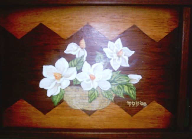 Pintura titulada "Magnolias en bandeja" por Morgana Das Fadas, Obra de arte original
