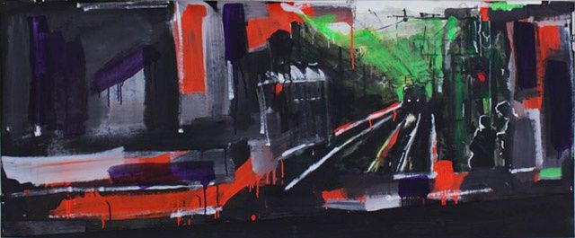 Peinture intitulée "Station terminus 4" par Mathieu Drié, Œuvre d'art originale