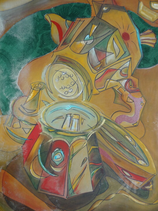 Pittura intitolato "Un caffè con Otto H…" da Paola Traverso, Opera d'arte originale, Olio