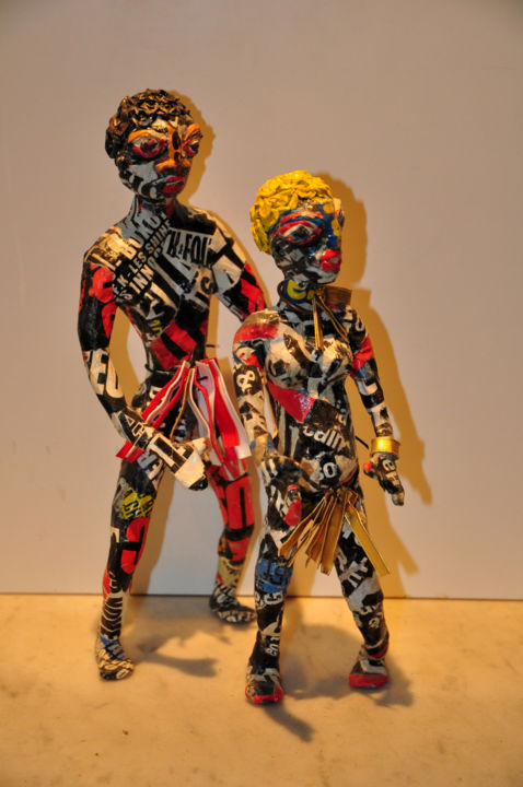 Sculpture intitulée "126 COUPLE" par Marie-Emmanuelle Franquelin, Œuvre d'art originale,