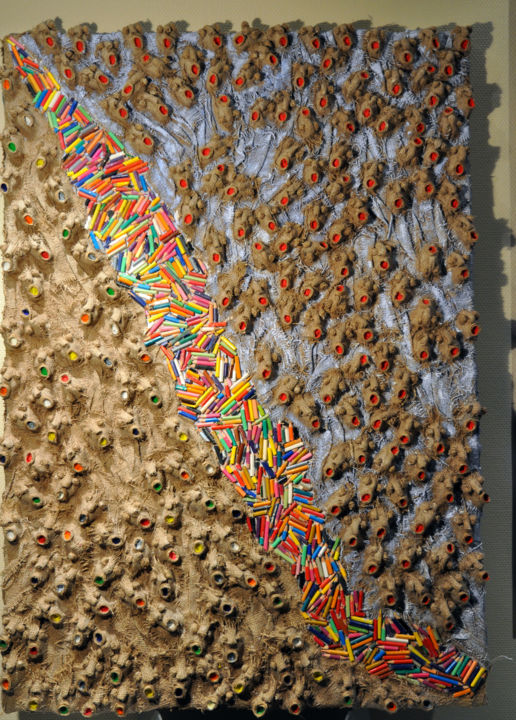 Peinture intitulée "2016-nous-migrants-…" par Marie-Emmanuelle Franquelin, Œuvre d'art originale, Acrylique