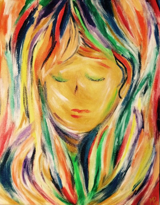 Painting titled ""A Woman's Mind"" by Megan Parrent, Original Artwork, Oil