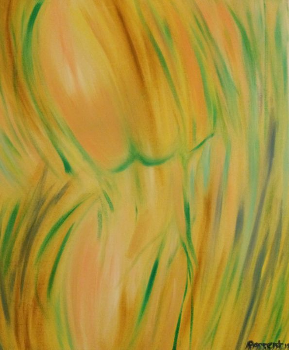 Картина под названием "Abstract of a Woman…" - Megan Parrent, Подлинное произведение искусства, Масло