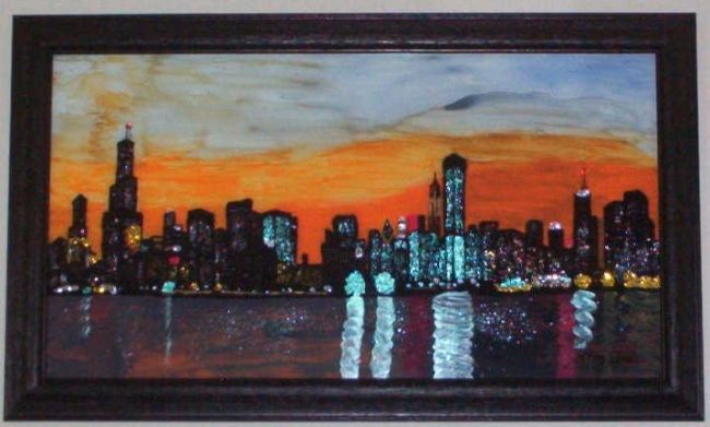 Pintura intitulada "chicago" por Meg Shea, Obras de arte originais