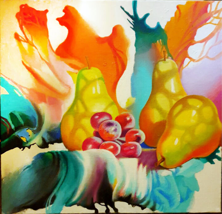 Malerei mit dem Titel "Naturmort" von Mehman Abdullayev, Original-Kunstwerk, Öl