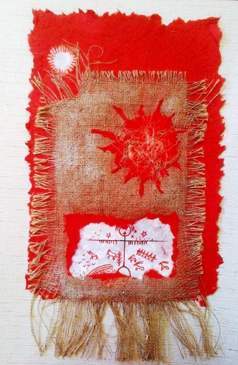 Art textile intitulée "aman-guenesi.jpg" par Makkaya, Œuvre d'art originale