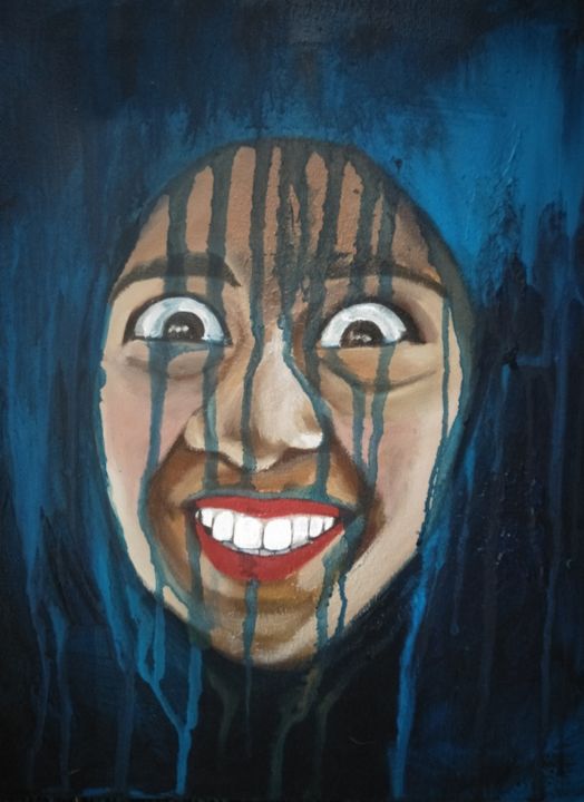 Peinture intitulée "Smile Please 2" par Mehreen Hashmi Hashmi, Œuvre d'art originale, Acrylique Monté sur Panneau de bois