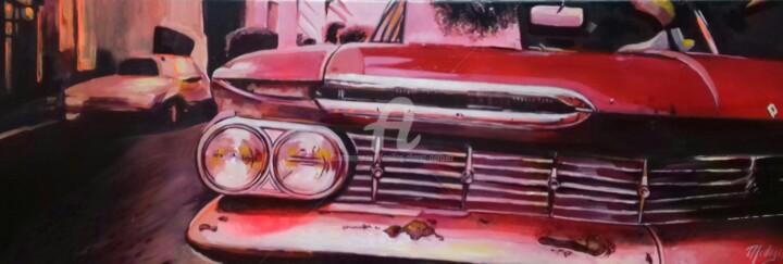Schilderij getiteld "Série voitures anci…" door Meiling Alvarez Marquez, Origineel Kunstwerk, Acryl