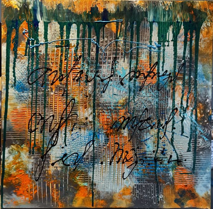Painting titled "mixed média 11" by Mejane, Original Artwork, Acrylic