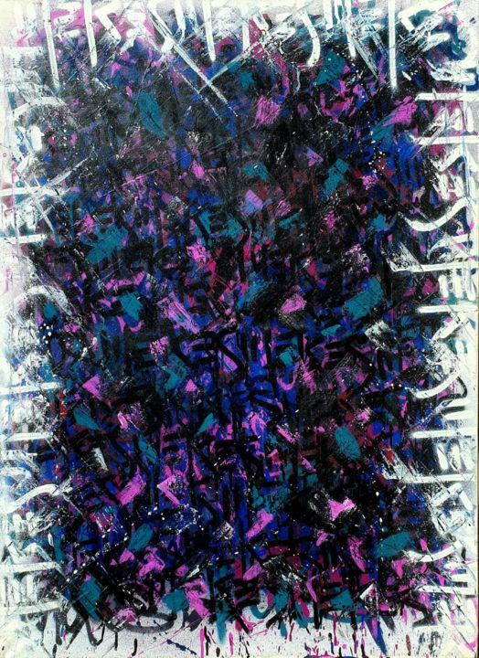 Malerei mit dem Titel "touch-violet" von Mekes, Original-Kunstwerk, Sprühfarbe