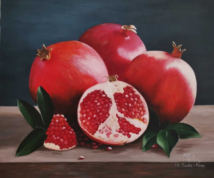 제목이 "Pomegranates"인 미술작품 Mela Calkic로, 원작, 아크릴