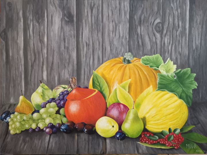 「Fruits of Autumn」というタイトルの絵画 Mela Calkicによって, オリジナルのアートワーク, アクリル