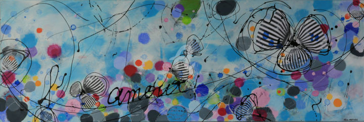Painting titled "EFFERVESCENCE" by Mélanie Bachmann, Original Artwork, Acrylic Mounted on Wood Stretcher frame