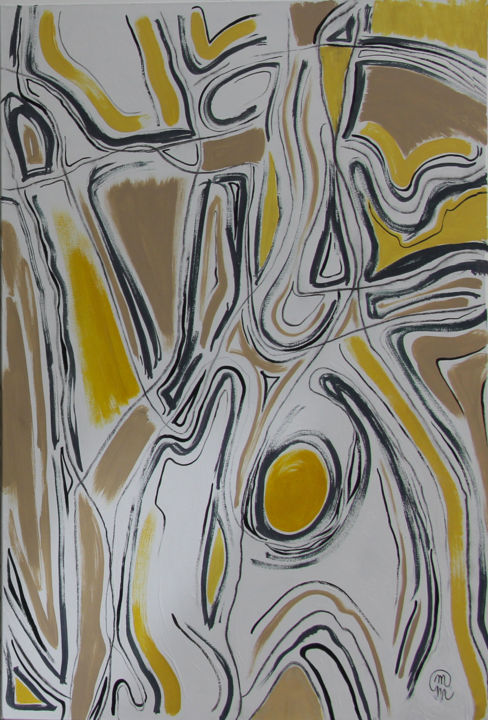 Painting titled ""Energie Solaire"" by Melanie Maquinay, Original Art, Acrylic