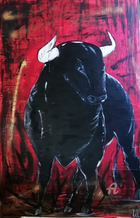Pintura intitulada "El toro" por Melanie Roch, Obras de arte originais, Acrílico