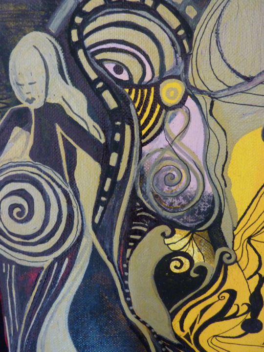 Peinture intitulée "" Femme de l'ombre "" par Mélo, Œuvre d'art originale, Acrylique