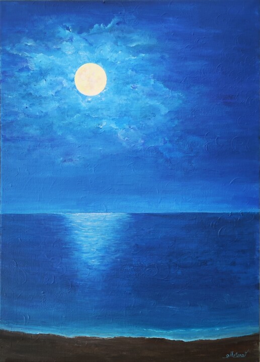 Pittura intitolato "Night" da Elena Moshchenko, Opera d'arte originale, Acrilico